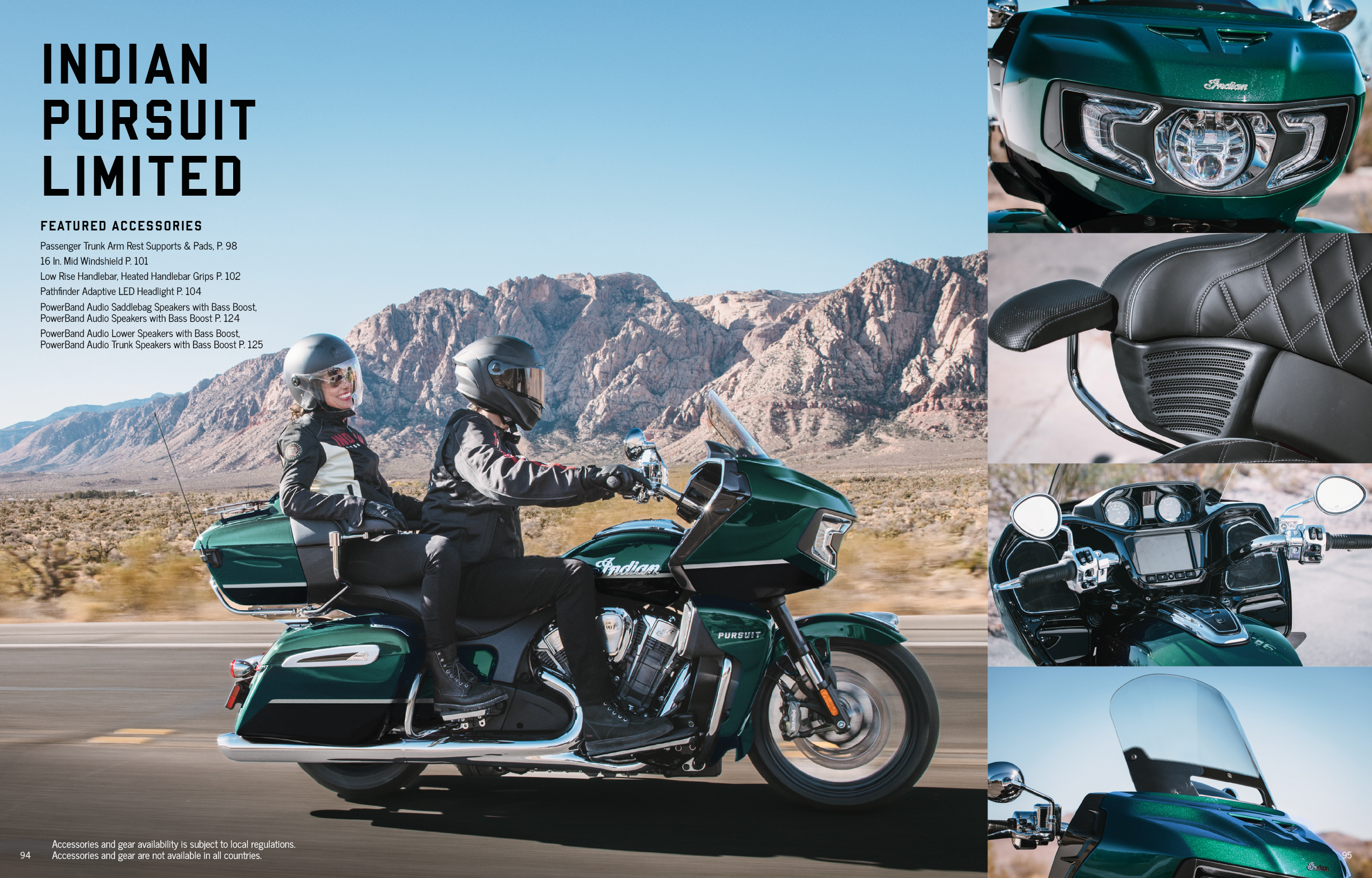 A magazine advertisement for a green Indian motorcycle. AI generated content
